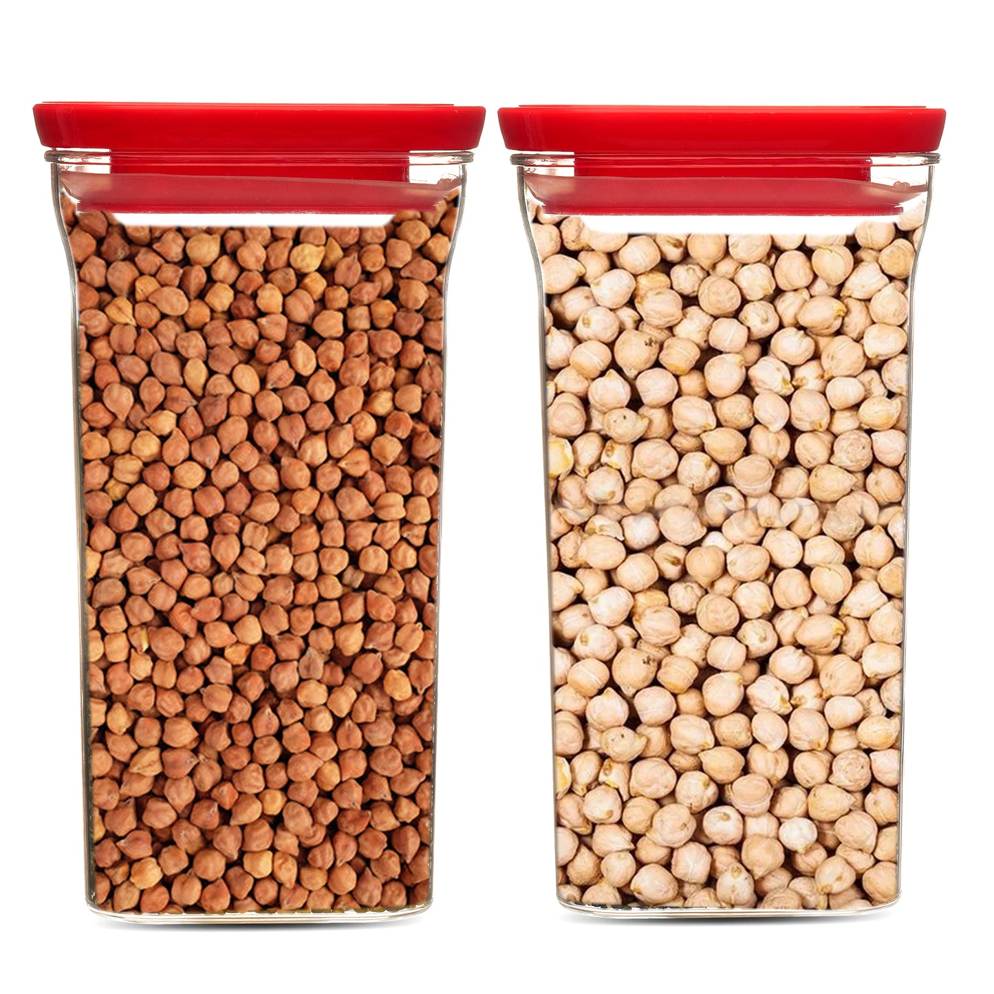 Kitkat Airtight Transparent Plastic Storage Container Square Red 1100ML - Homeproindia.com