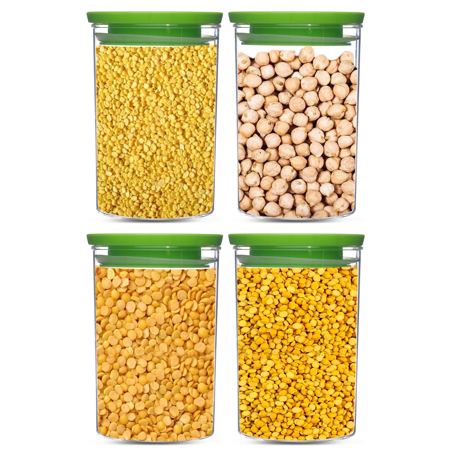 Xecellent  Airtight Transparent Plastic Storage Container Green 900ML - Homeproindia.com
