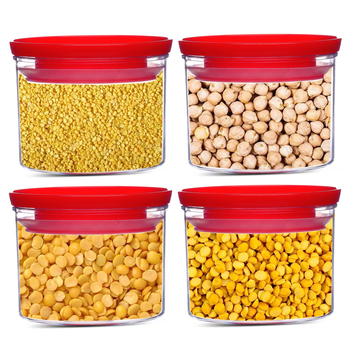 Xecellent Airtight Transparent Plastic Storage Container Red 500ML - Homeproindia.com