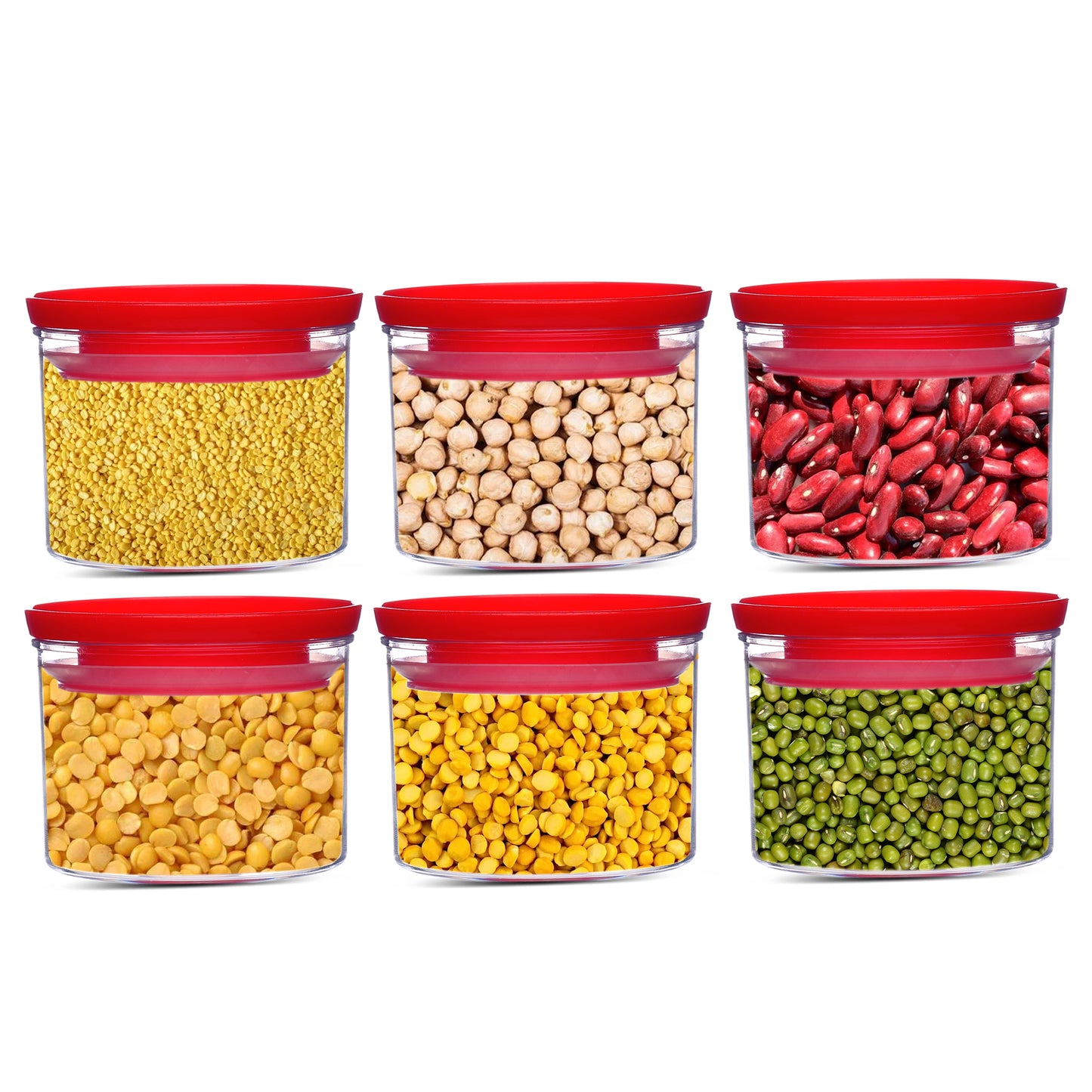 Xecellent Airtight Transparent Plastic Storage Container Red 500ML - Homeproindia.com