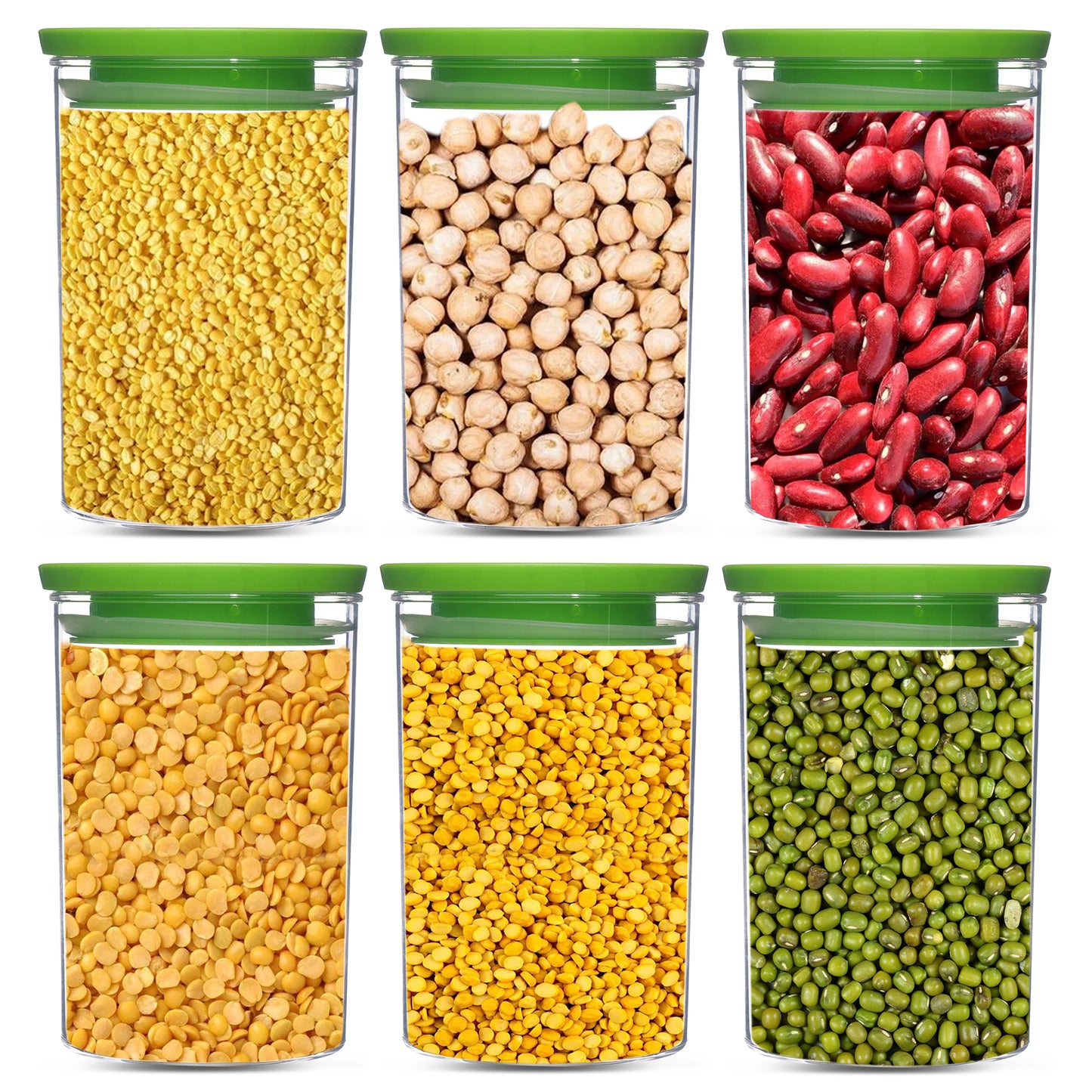 Xecellent  Airtight Transparent Plastic Storage Container Green 900ML - Homeproindia.com