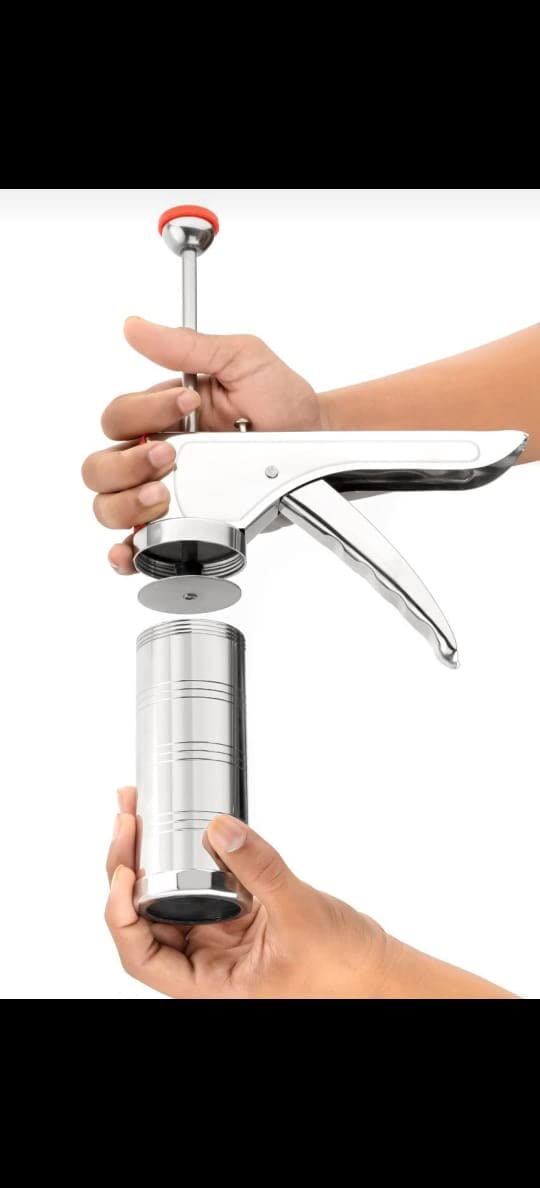 Stainless Steel Kitchen Press Sev Sancha with 15 Different Types of Jalies - Homeproindia.com