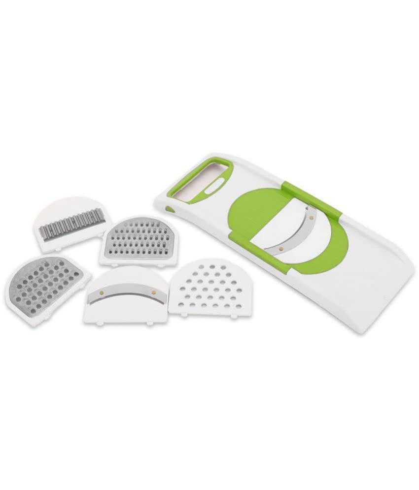 Green Multipurpose 6 in 1 Stainless Steel Blades Grater and Slicer - Homeproindia.com