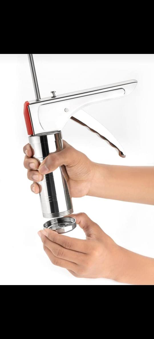Stainless Steel Kitchen Press Sev Sancha with 15 Different Types of Jalies - Homeproindia.com