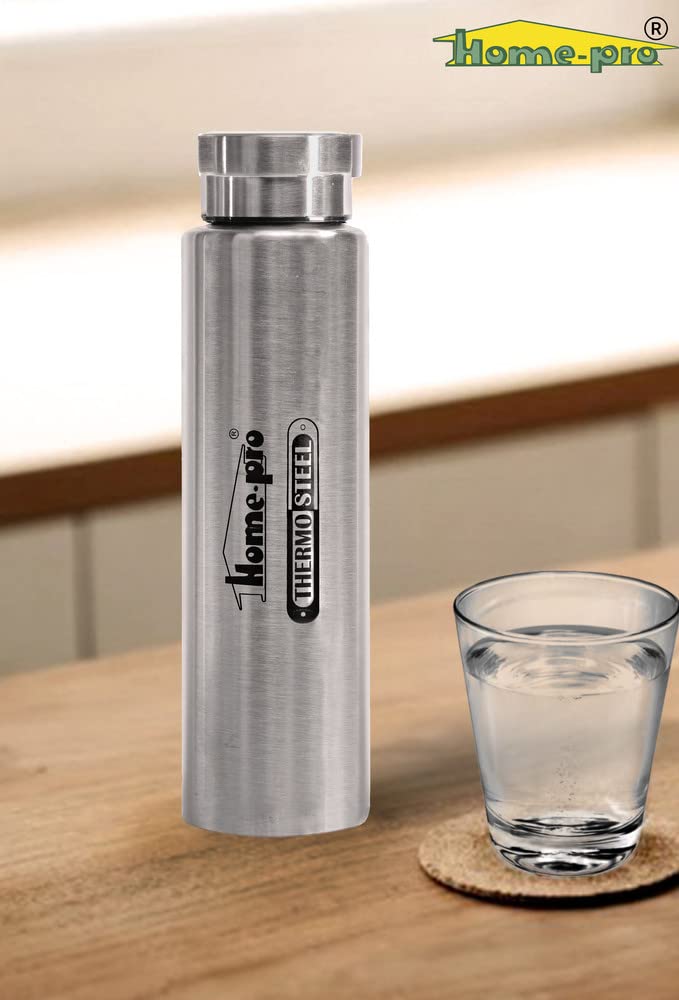 800ml Vacuum Steel Water Silver Bottle - Homeproindia.com