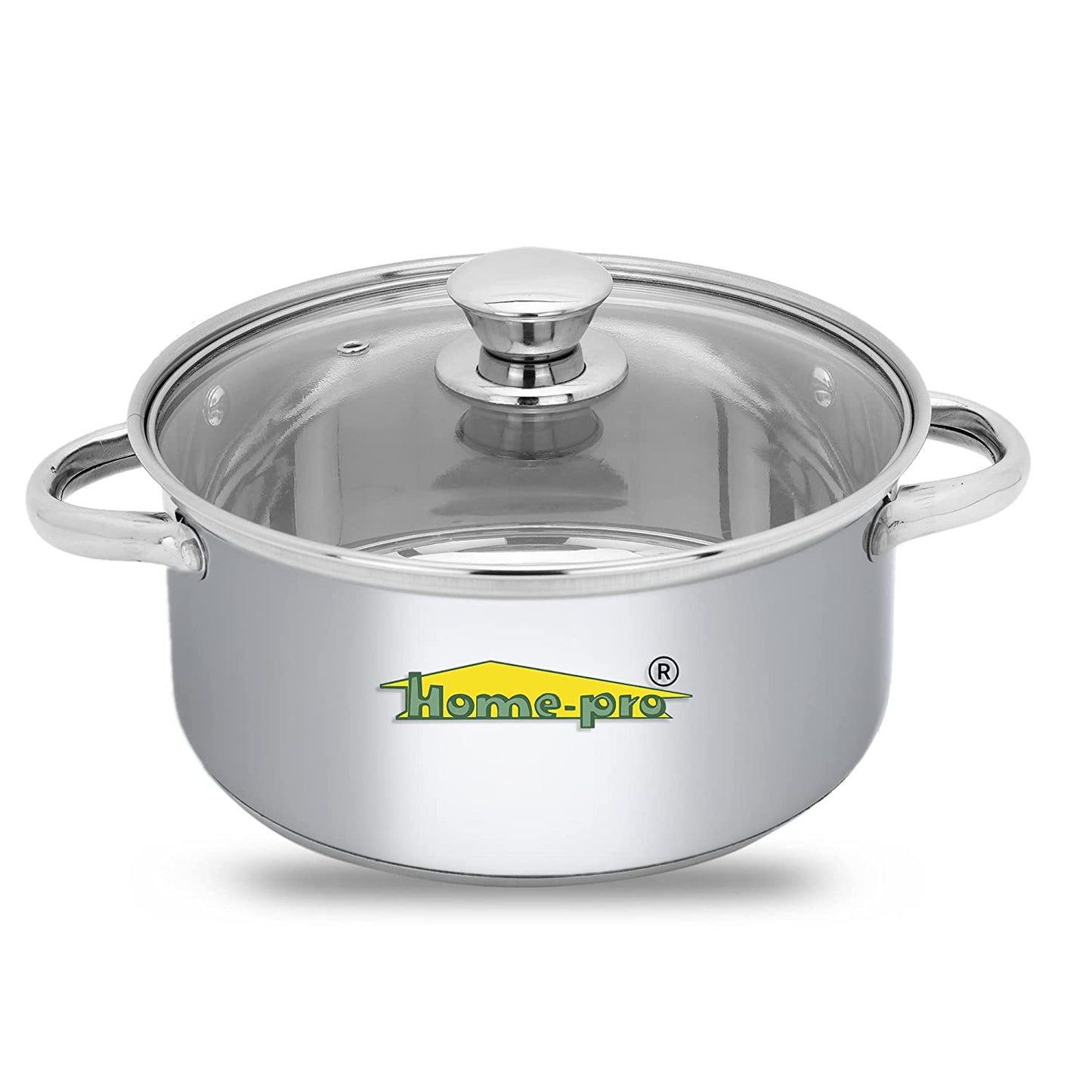 Stainless Steel Cooking Pot with Glass lid - Homeproindia.com