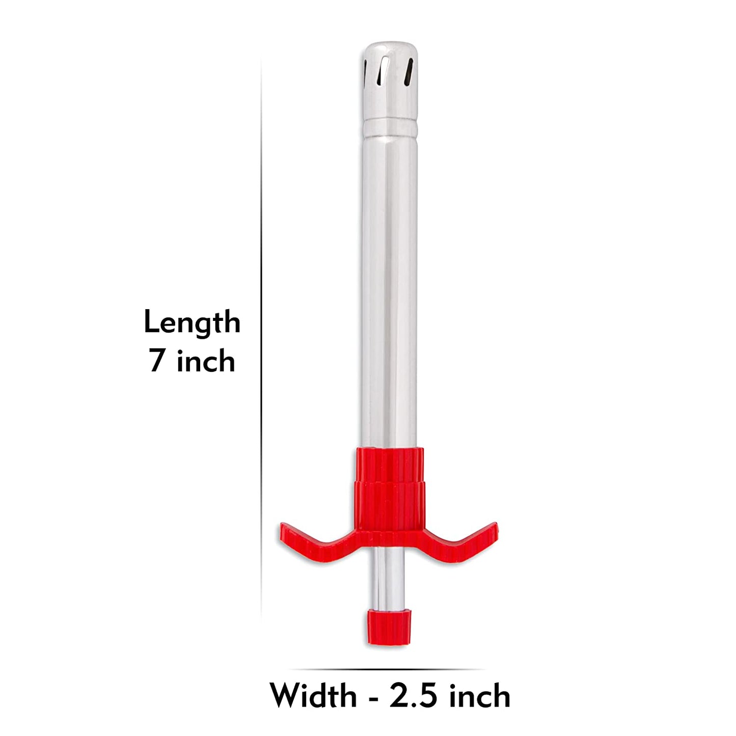 Gas Lighter Stainless Steel Red - Homeproindia.com