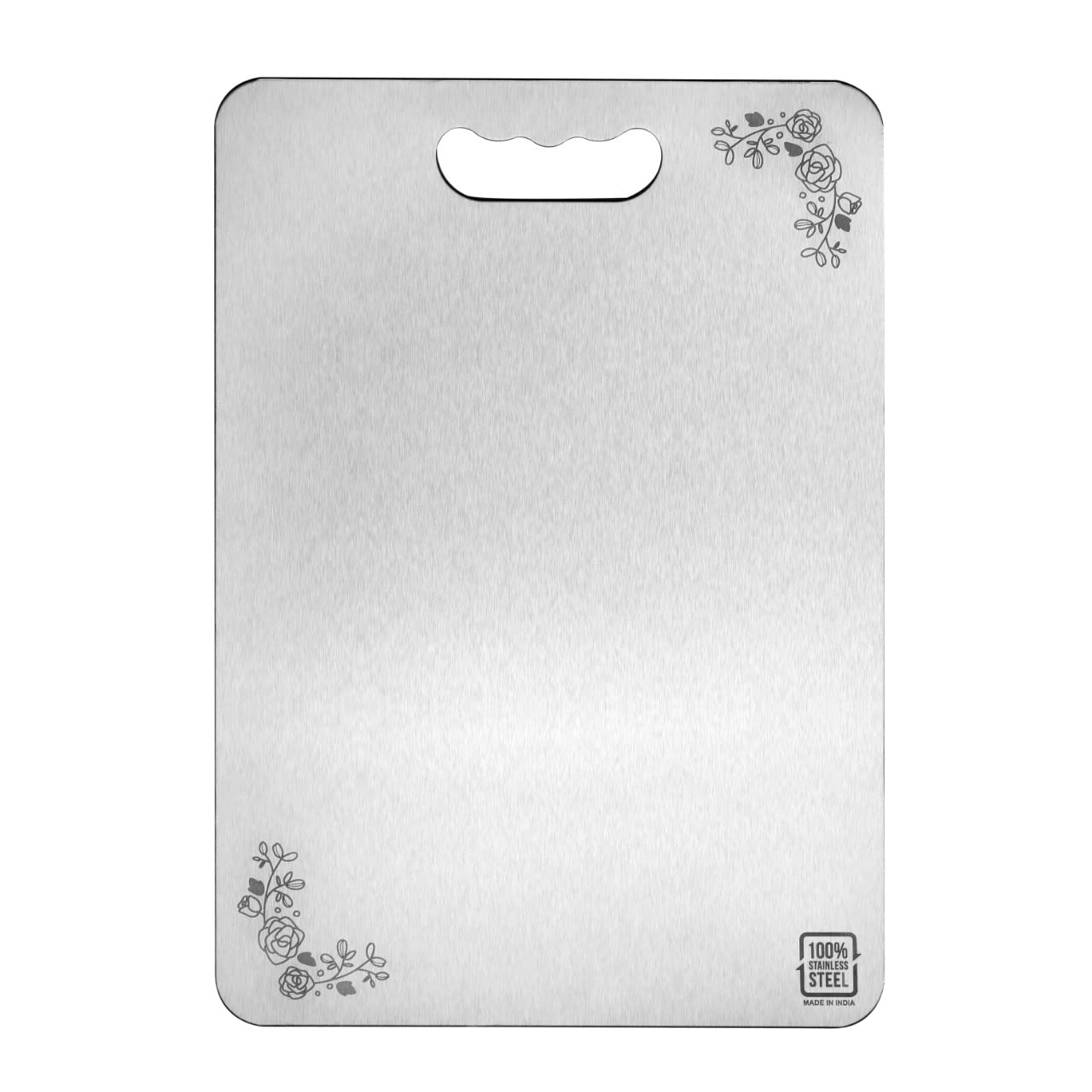 Stainless Steel Designer Chopping Board for Kitchen Silver - Homeproindia.com