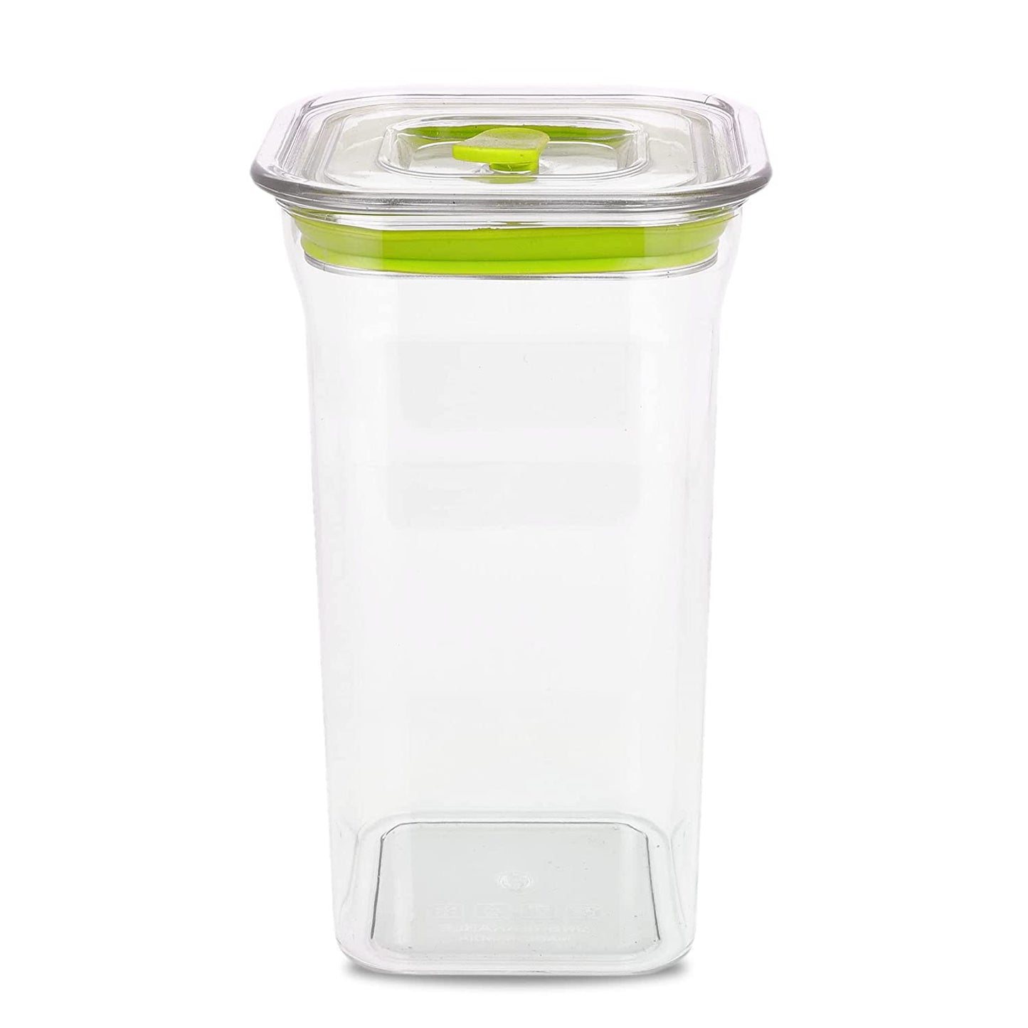 Fabio Airtight Transparent Plastic Storage Container Square Green 1100ML - Homeproindia.com