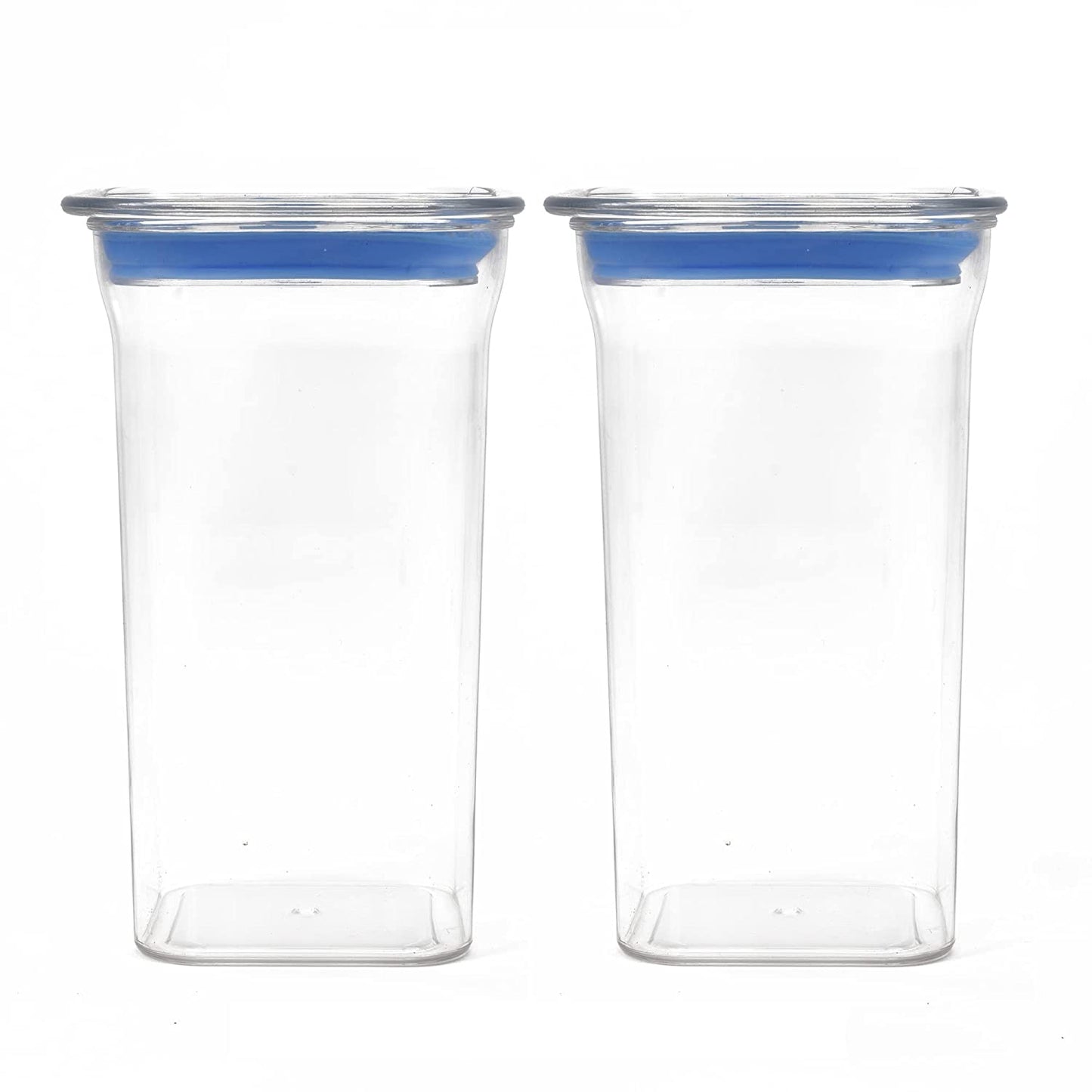 Fabio Airtight Transparent Plastic Storage Container Square Blue 1100ML - Homeproindia.com