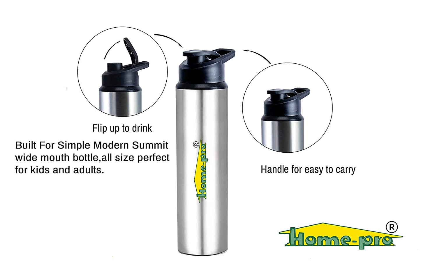 Stainless Steel Sipper 1000ml bottle Pack of 2 - Homeproindia.com