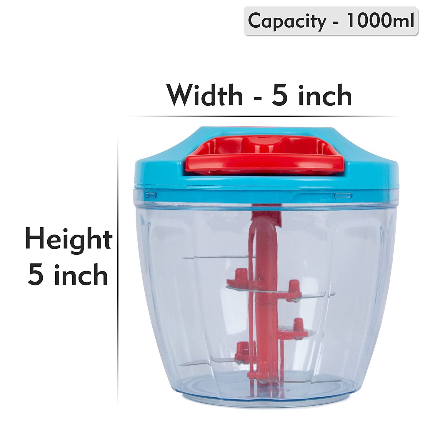 Manual Chopper Stainless Steel Blade | 1000 ML Capacity | Pack of 1 - Homeproindia.com
