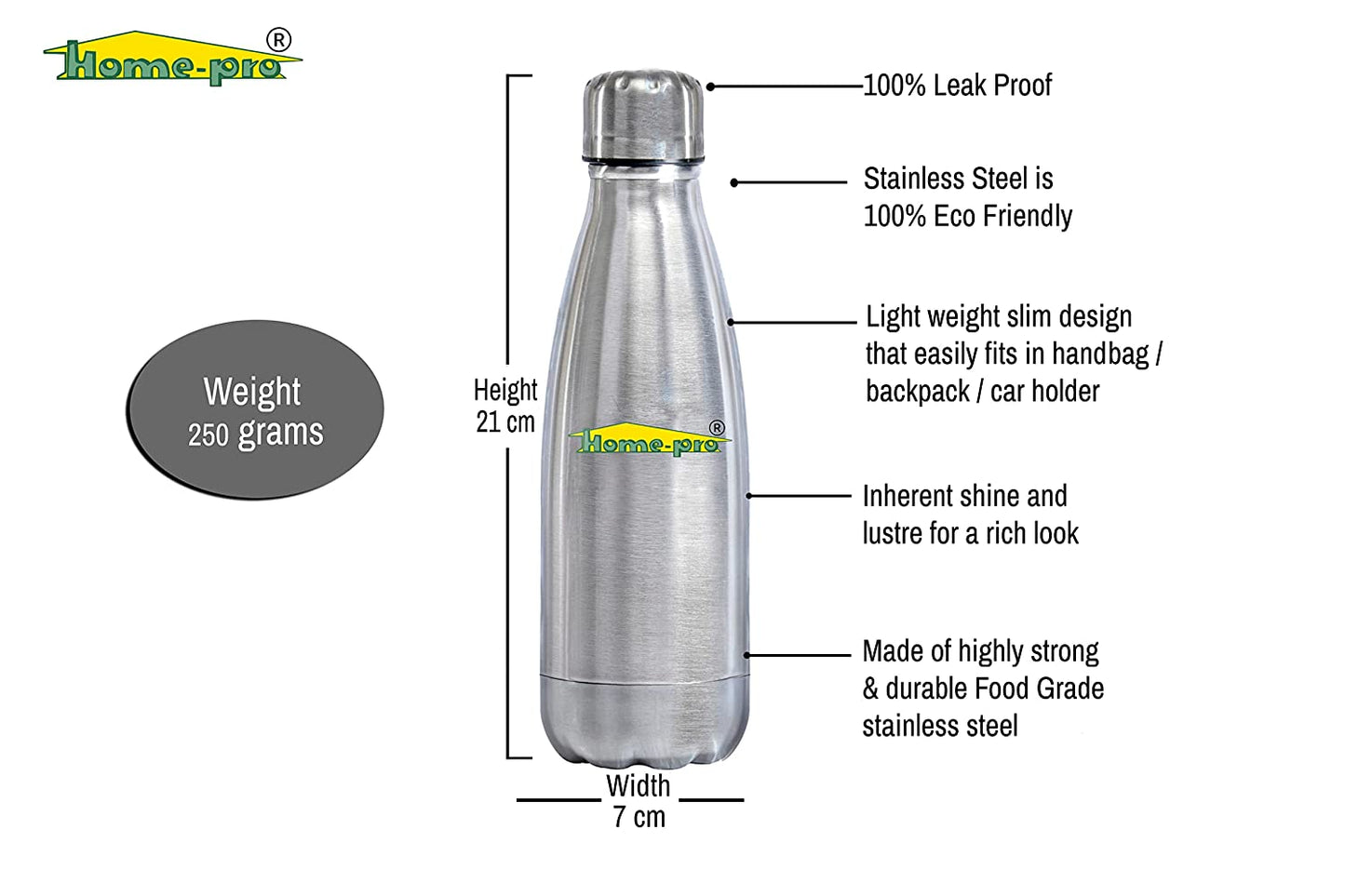 Stainless Steel Thermosteel Vacuum Bottle (350 ML) - Homeproindia.com