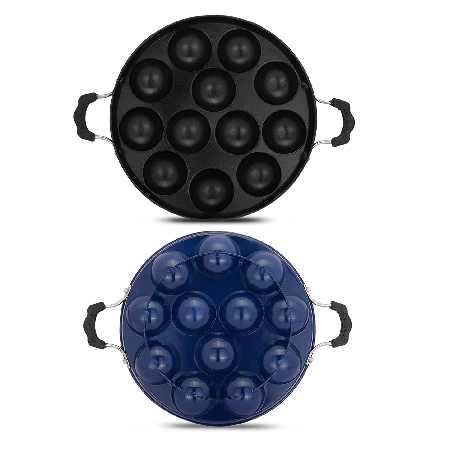 Appam Maker with Steel Lid Blue Pack of 2 - Homeproindia.com