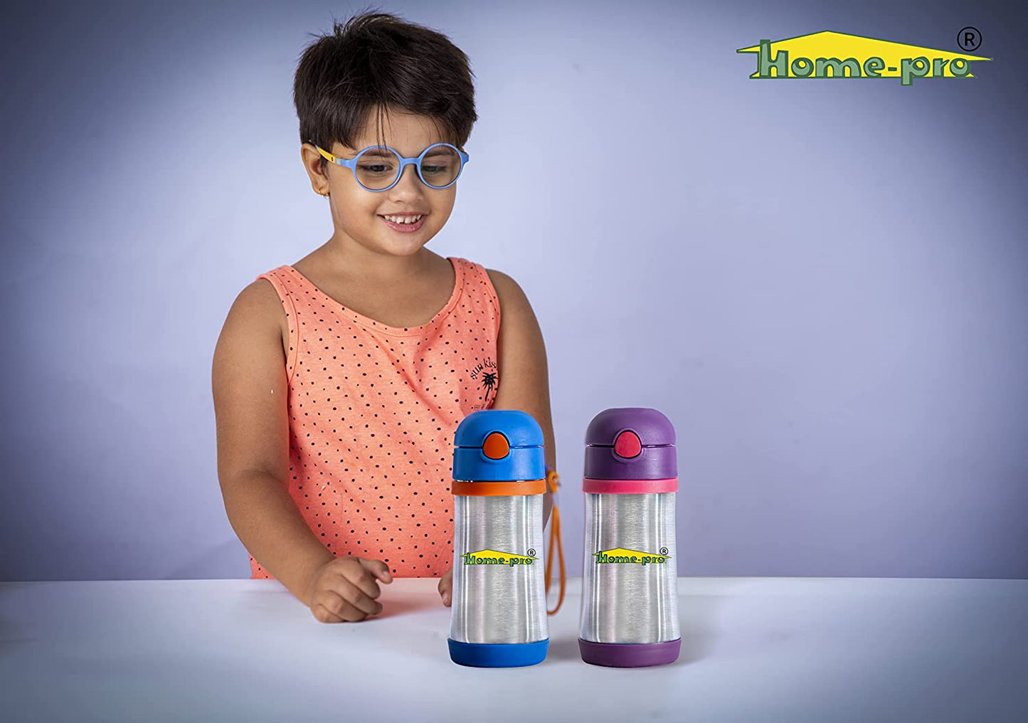 Stainless Steel Blue Insulated Baby Vacuum Bottle 350ml - Homeproindia.com
