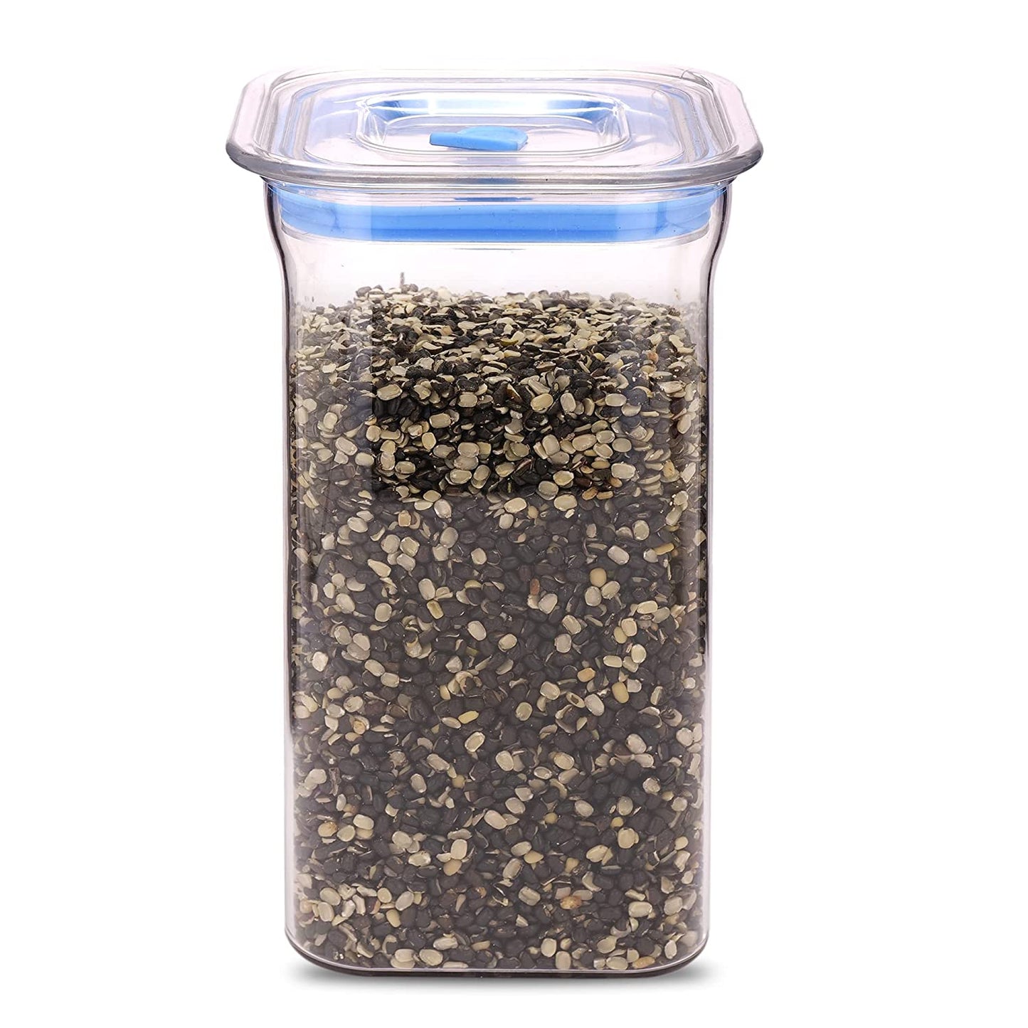 Fabio Airtight Transparent Plastic Storage Container Square Blue 1100ML - Homeproindia.com