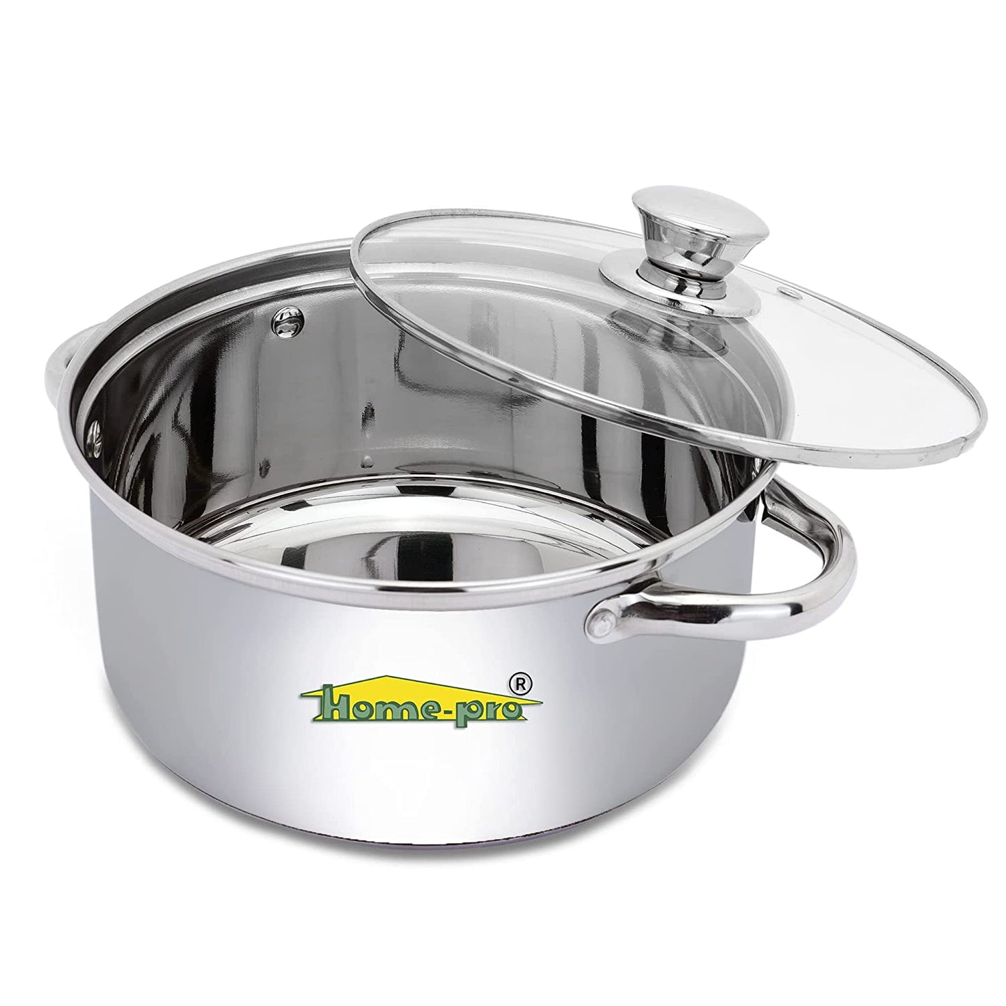 Stainless Steel Cooking Pot with Glass lid - Homeproindia.com