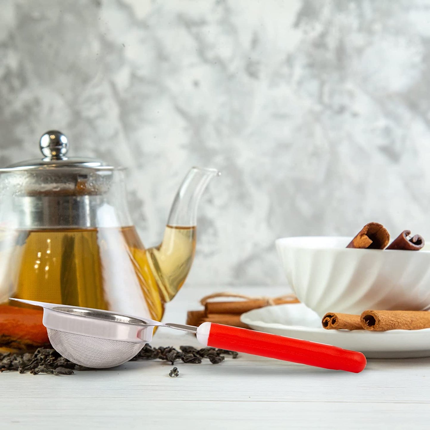 Tea Strainer| Stainless Steel Filter | Chalni Kitchen Tool | Red Pack of 2 - Homeproindia.com