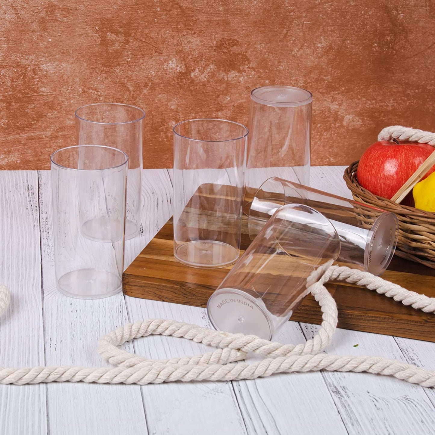 Transparent Plastic Glass Set Set of 6 - Homeproindia.com