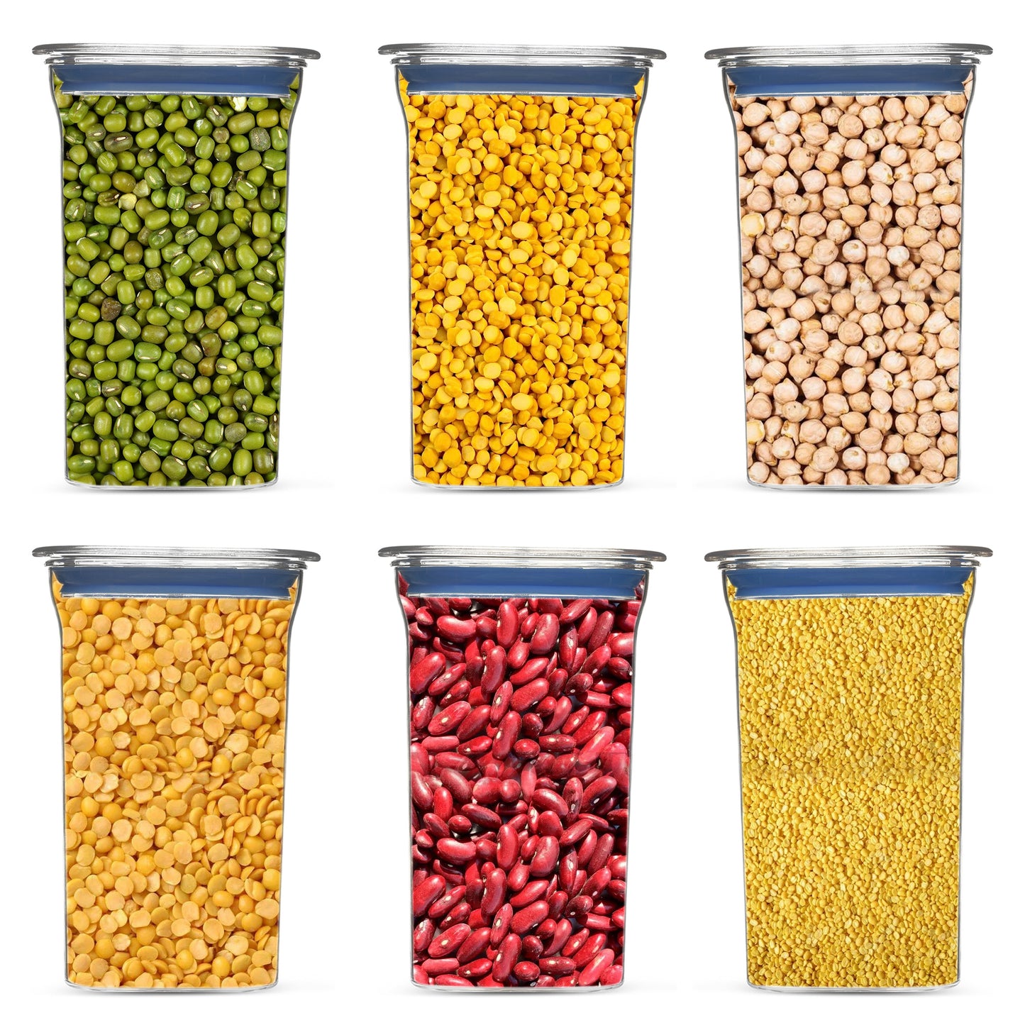 Fabio Airtight Transparent Plastic Storage Container Square Blue 1100ML - Homeproindia.com