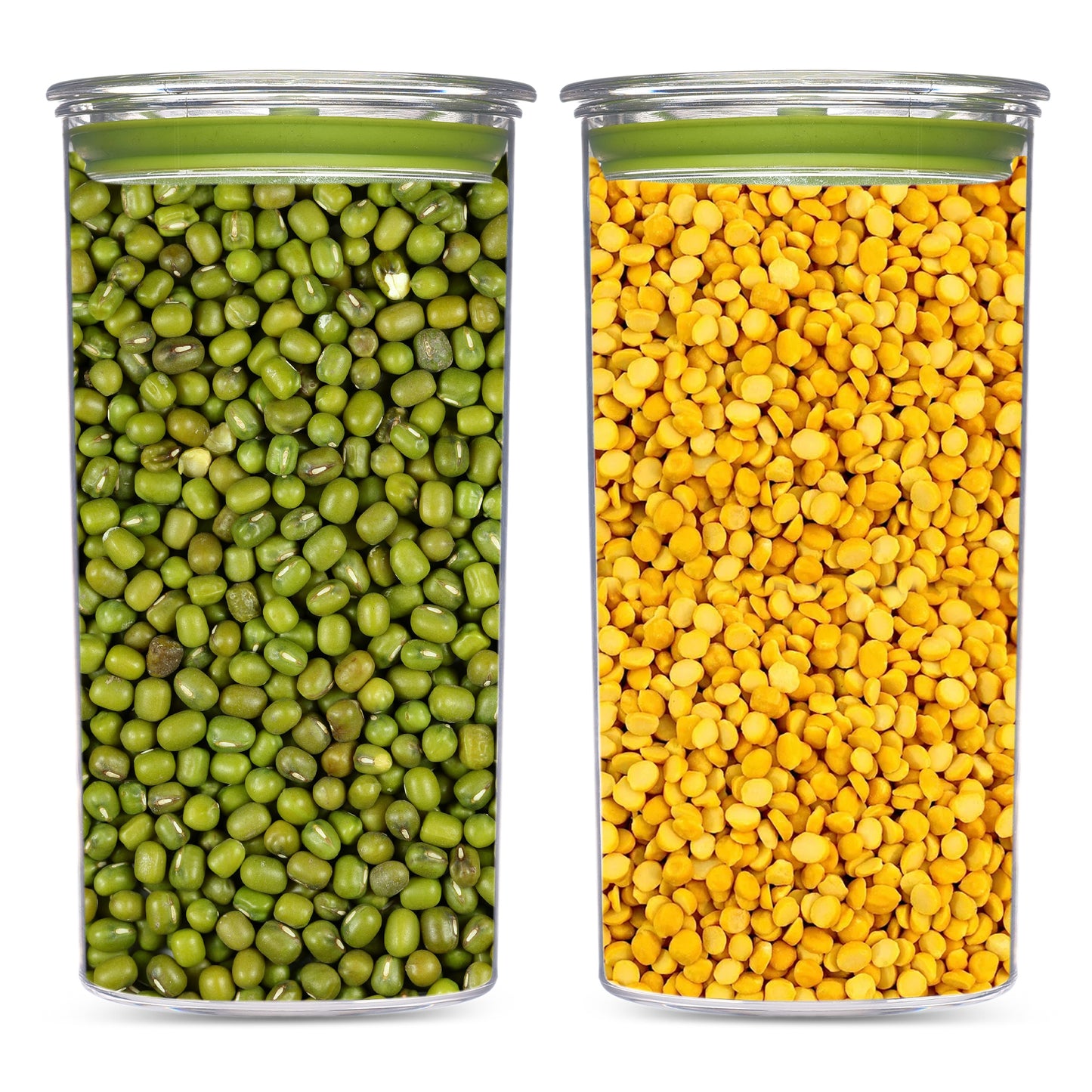 Orio Airtight Transparent Plastic Storage Container Square Green 1400ML - Homeproindia.com