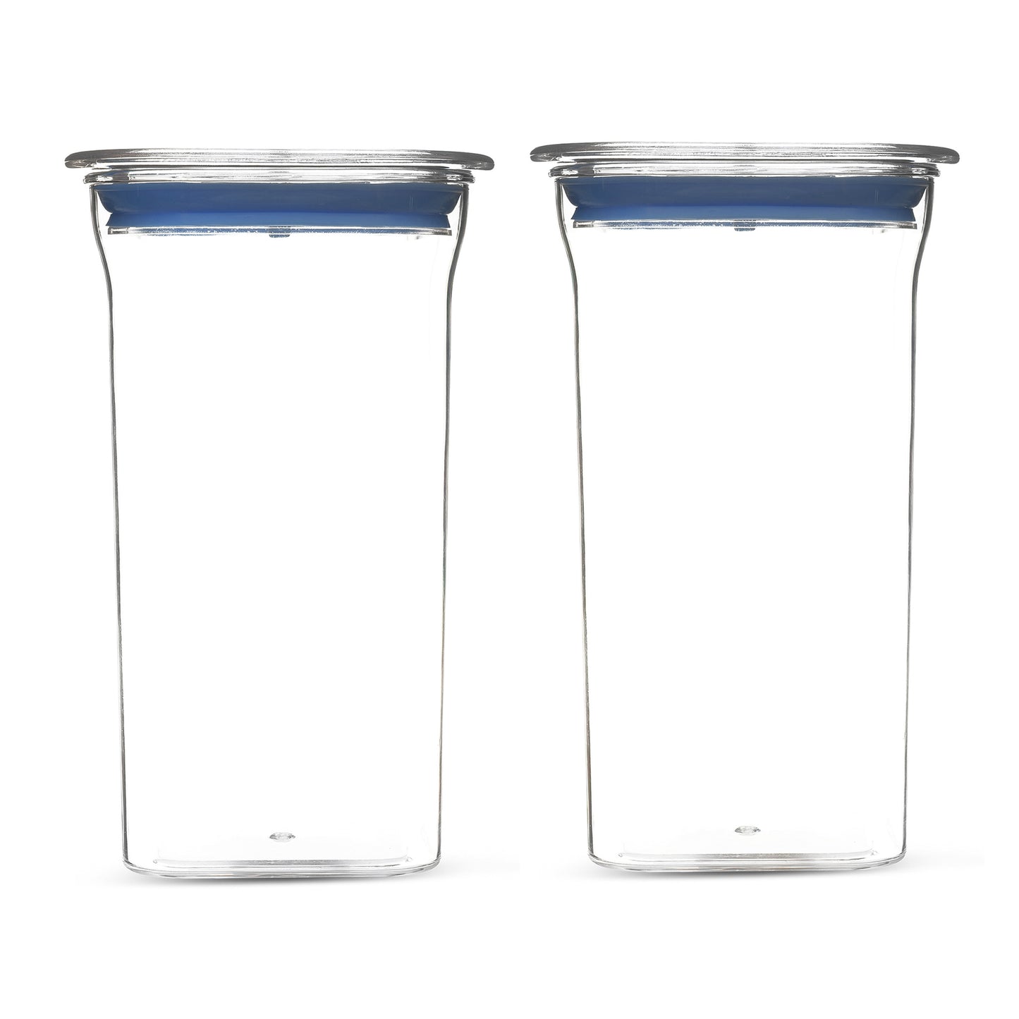 Fabio Airtight Transparent Plastic Storage Container Square Blue 1100ML - Homeproindia.com