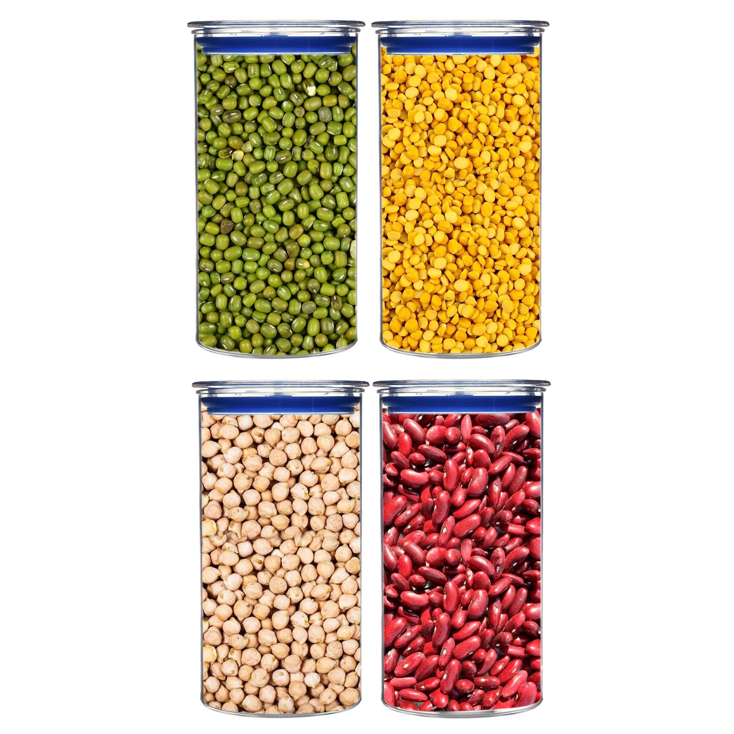 Orio Airtight Transparent Plastic Storage Container Square Blue 1400ML - Homeproindia.com