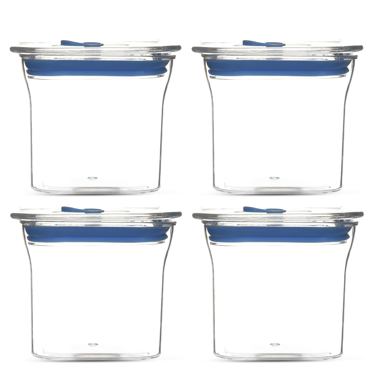 Fabio Airtight Transparent Plastic Storage Container Square Blue 600ML - Homeproindia.com