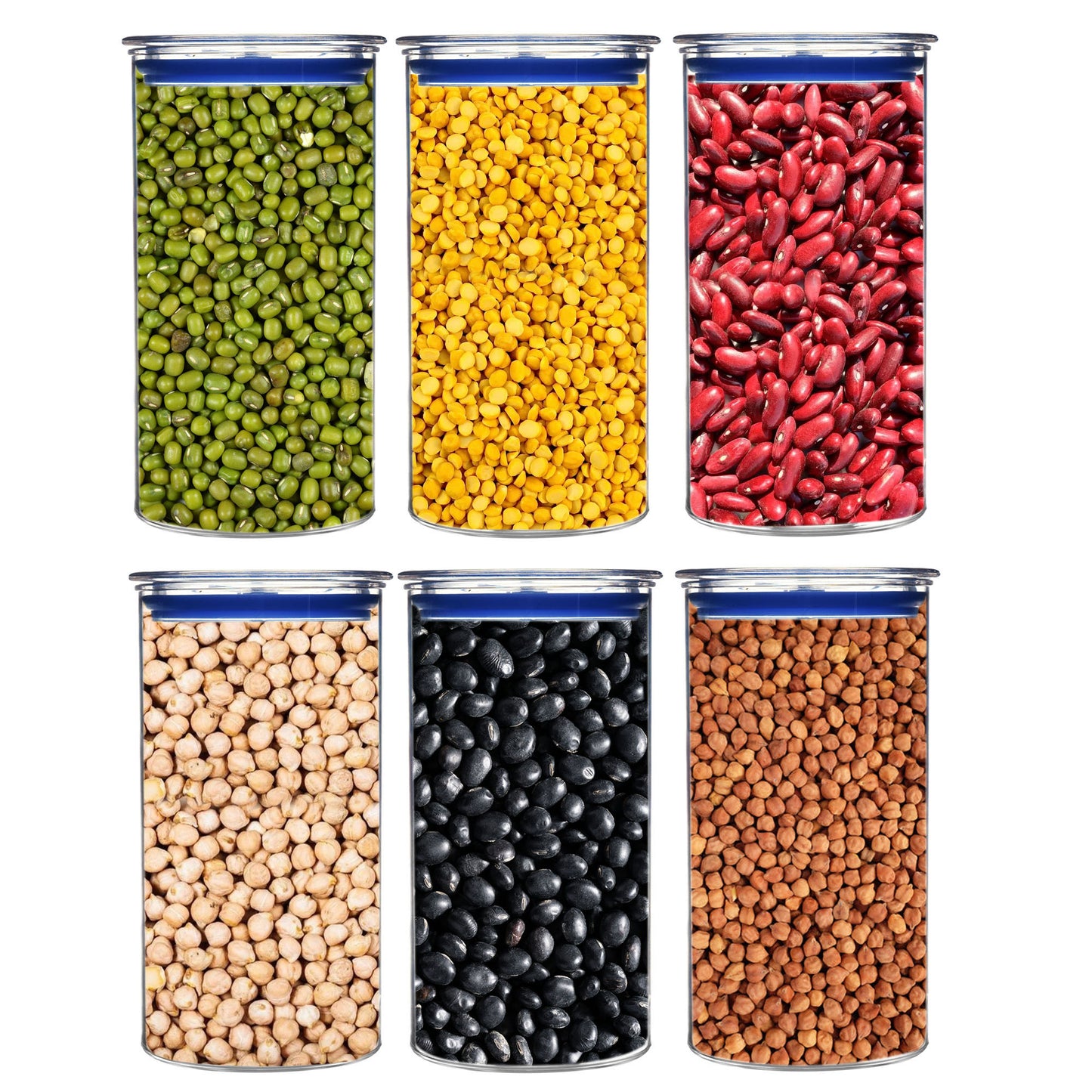 Orio Airtight Transparent Plastic Storage Container Square Blue 1400ML - Homeproindia.com
