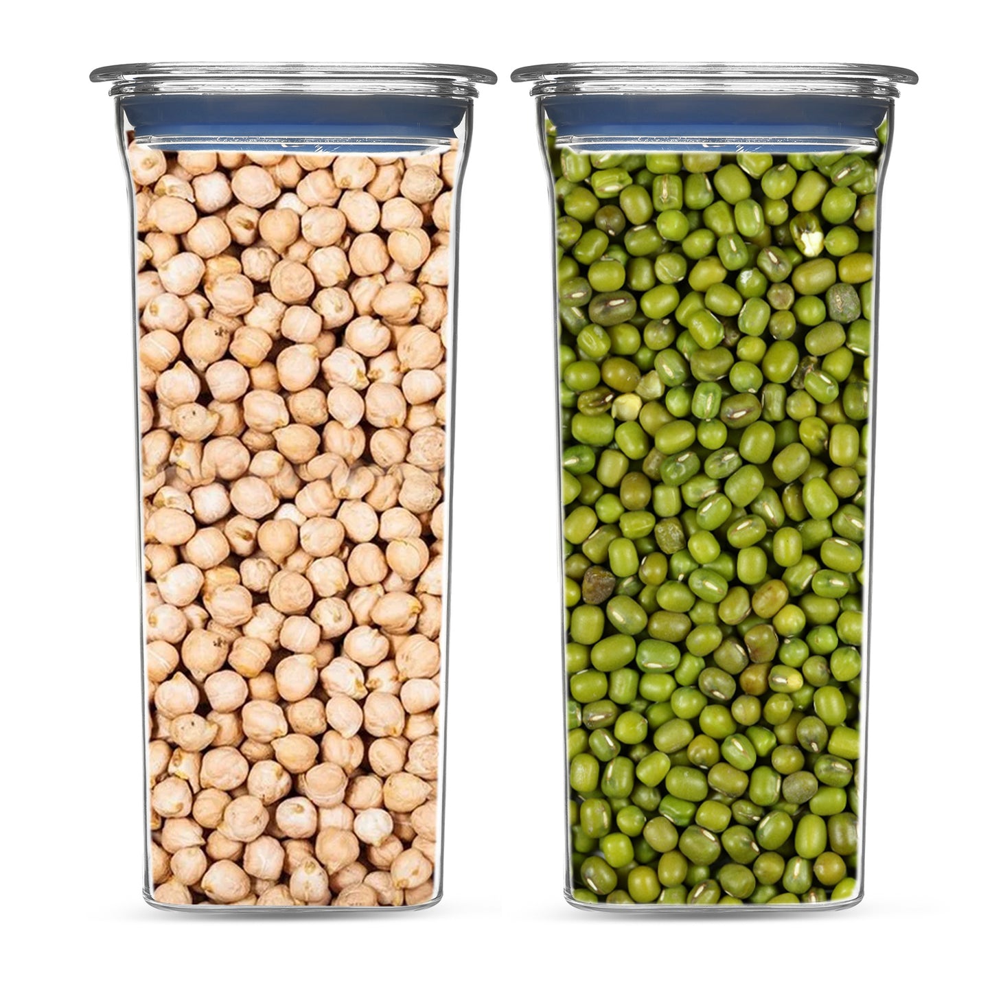 Fabio Airtight Transparent Plastic Storage Container Square Blue 1500ML - Homeproindia.com