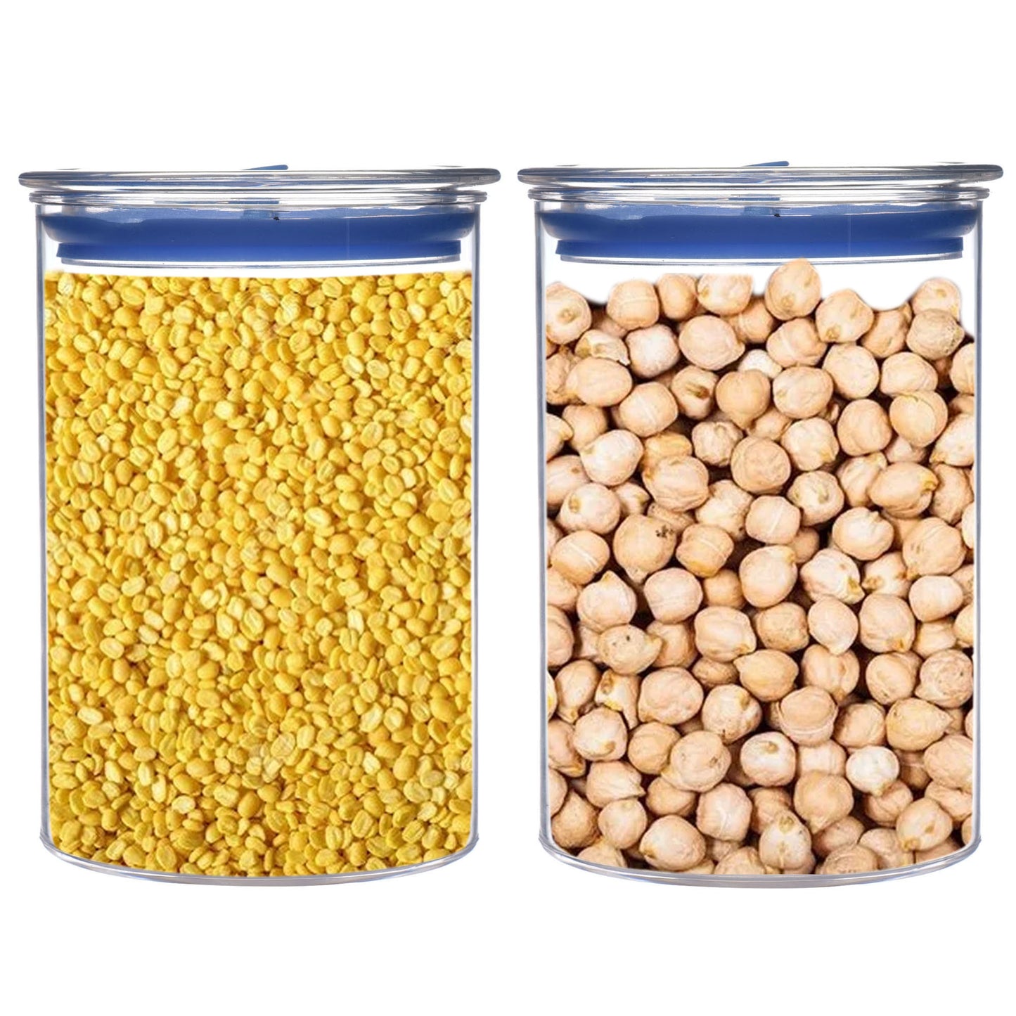 Orio Airtight Transparent Plastic Storage Container Square Blue 900ML - Homeproindia.com