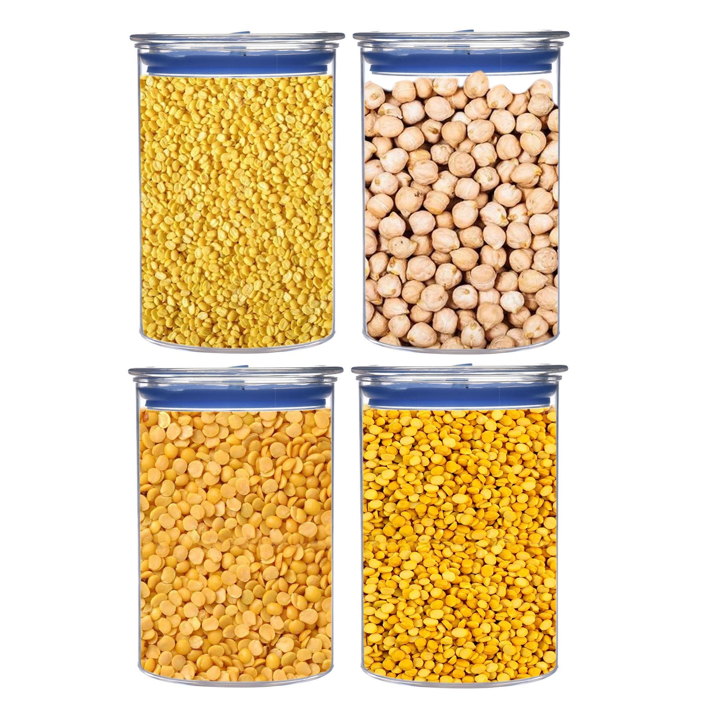 Orio Airtight Transparent Plastic Storage Container Square Blue 900ML - Homeproindia.com