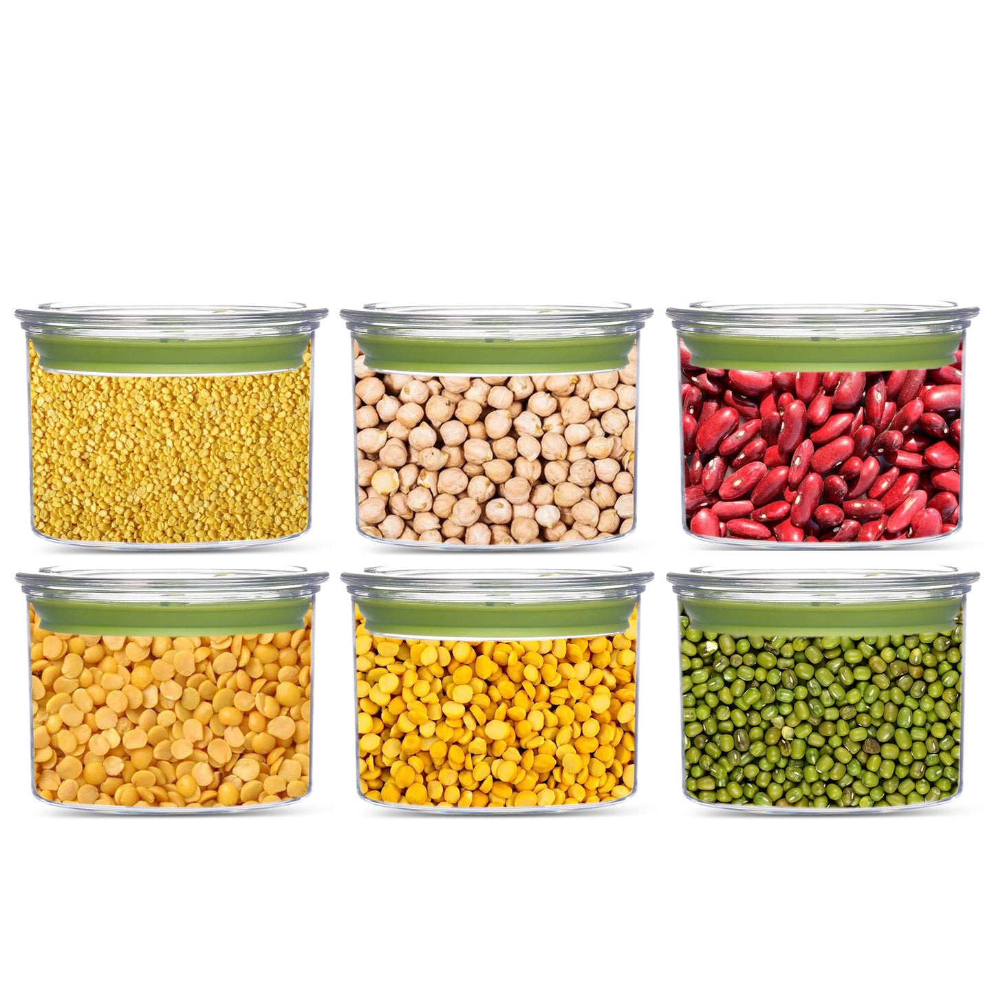 Orio Airtight Transparent Plastic Storage Container Square Green 500ML - Homeproindia.com