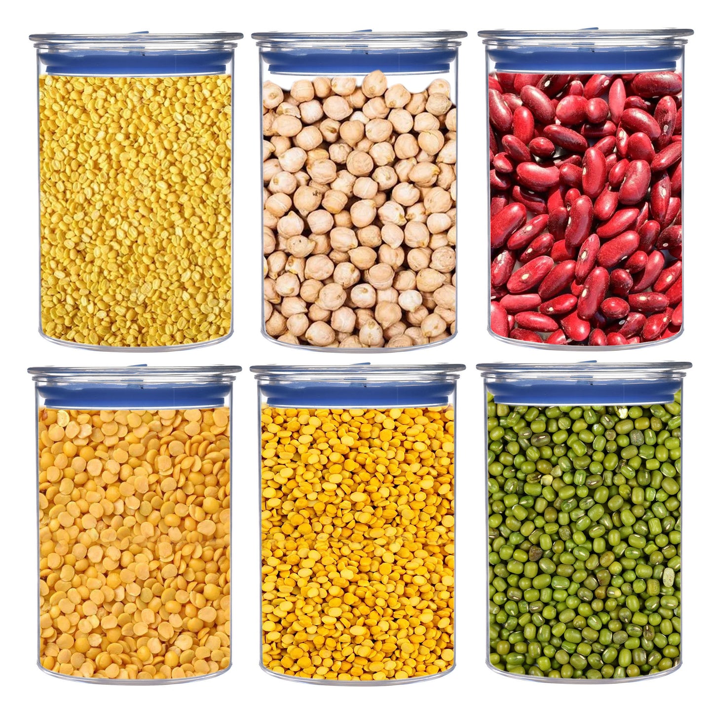 Orio Airtight Transparent Plastic Storage Container Square Blue 900ML - Homeproindia.com