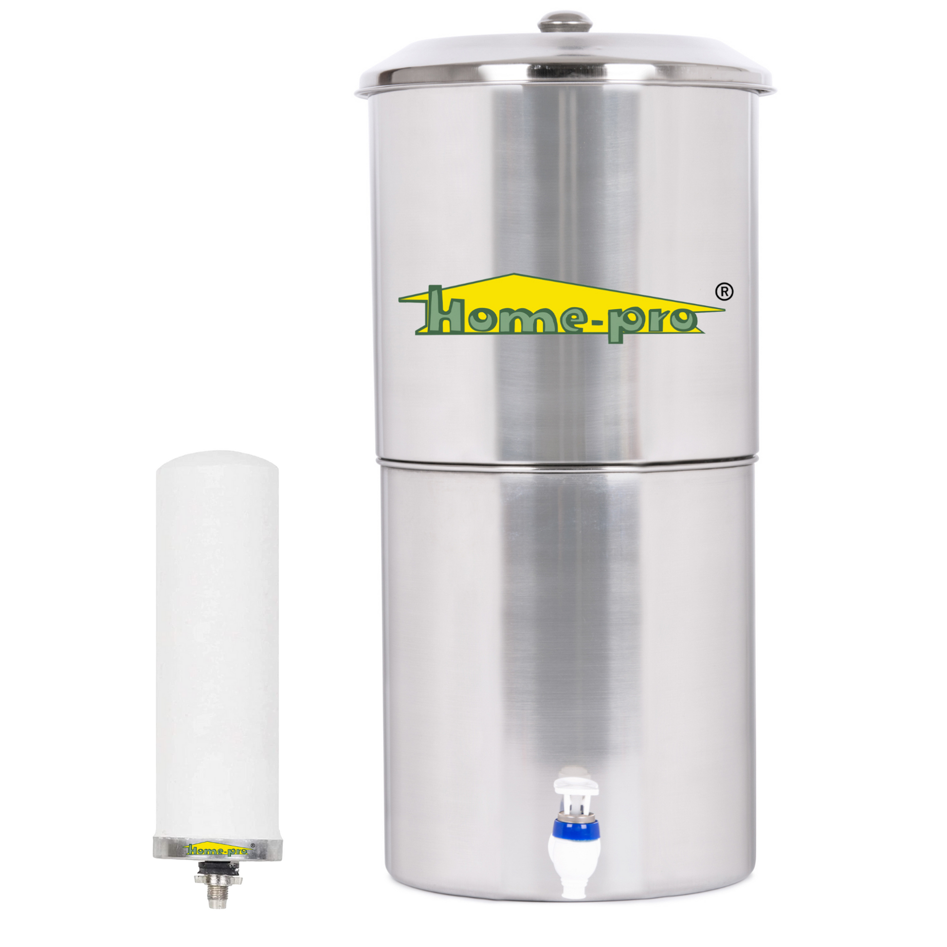 Stainless Steel Non Electric Water Filter with Long Ceramic Candle - Homeproindia.com