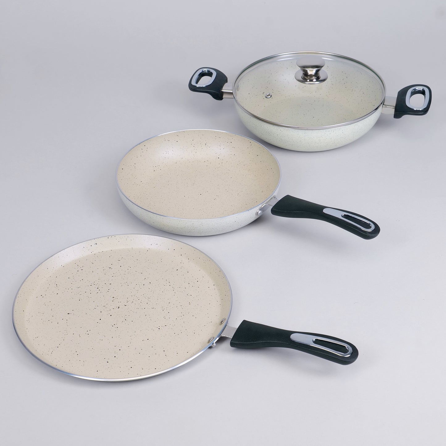 Home-pro 4Pcs Nonstick Granite Cookware Set