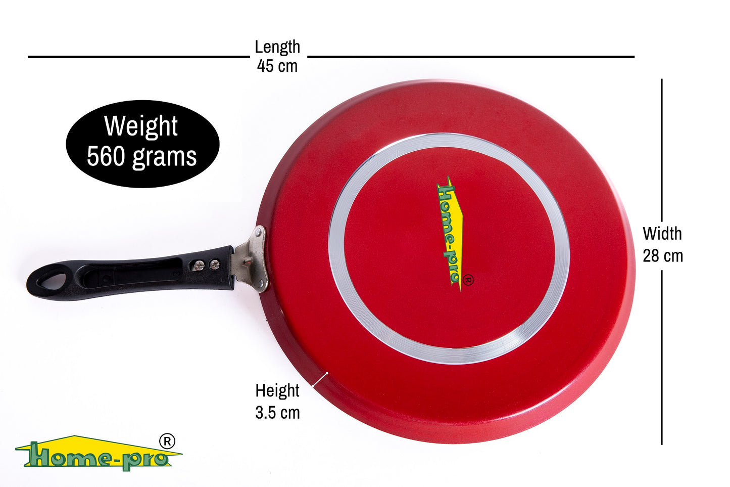 Non-Stick Red Dosa Tawa 28cm - Homeproindia.com