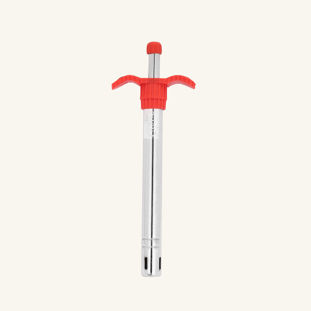 Gas Lighter Stainless Steel Red