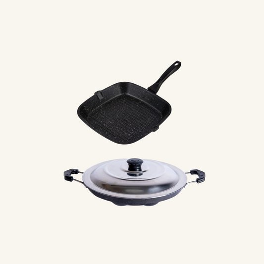 Grill Pan & Black Appam Combo