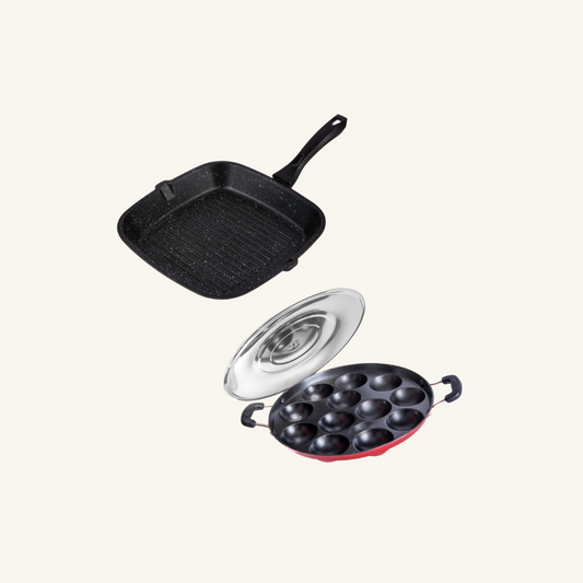 Grill Pan & Red Appam Combo