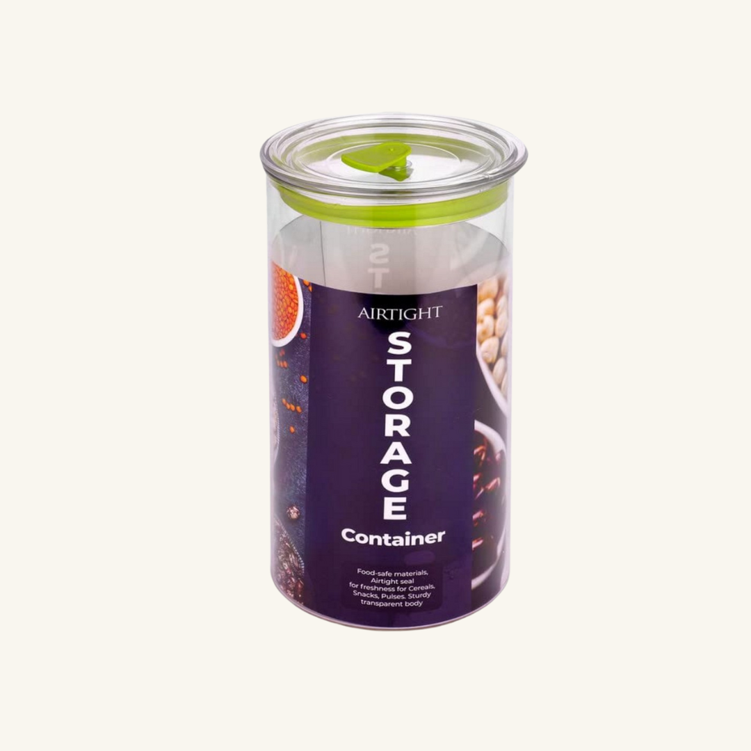 Orio Airtight Transparent Plastic Storage Container Square Green 900ML