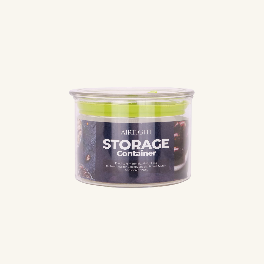 Orio Airtight Transparent Plastic Storage Container Square Green 500ML