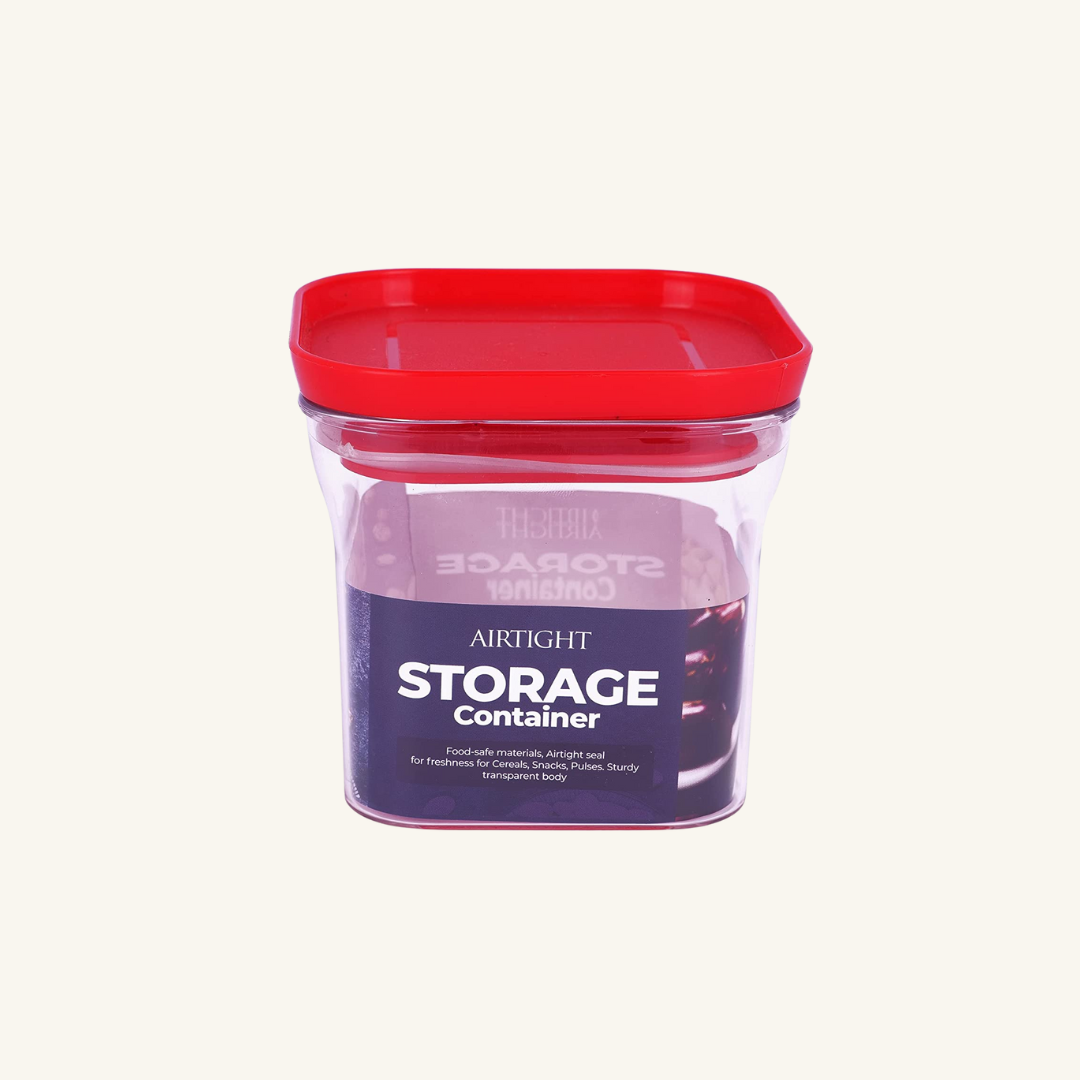 Kitkat Airtight Transparent Plastic Storage Container Square Red 600ML