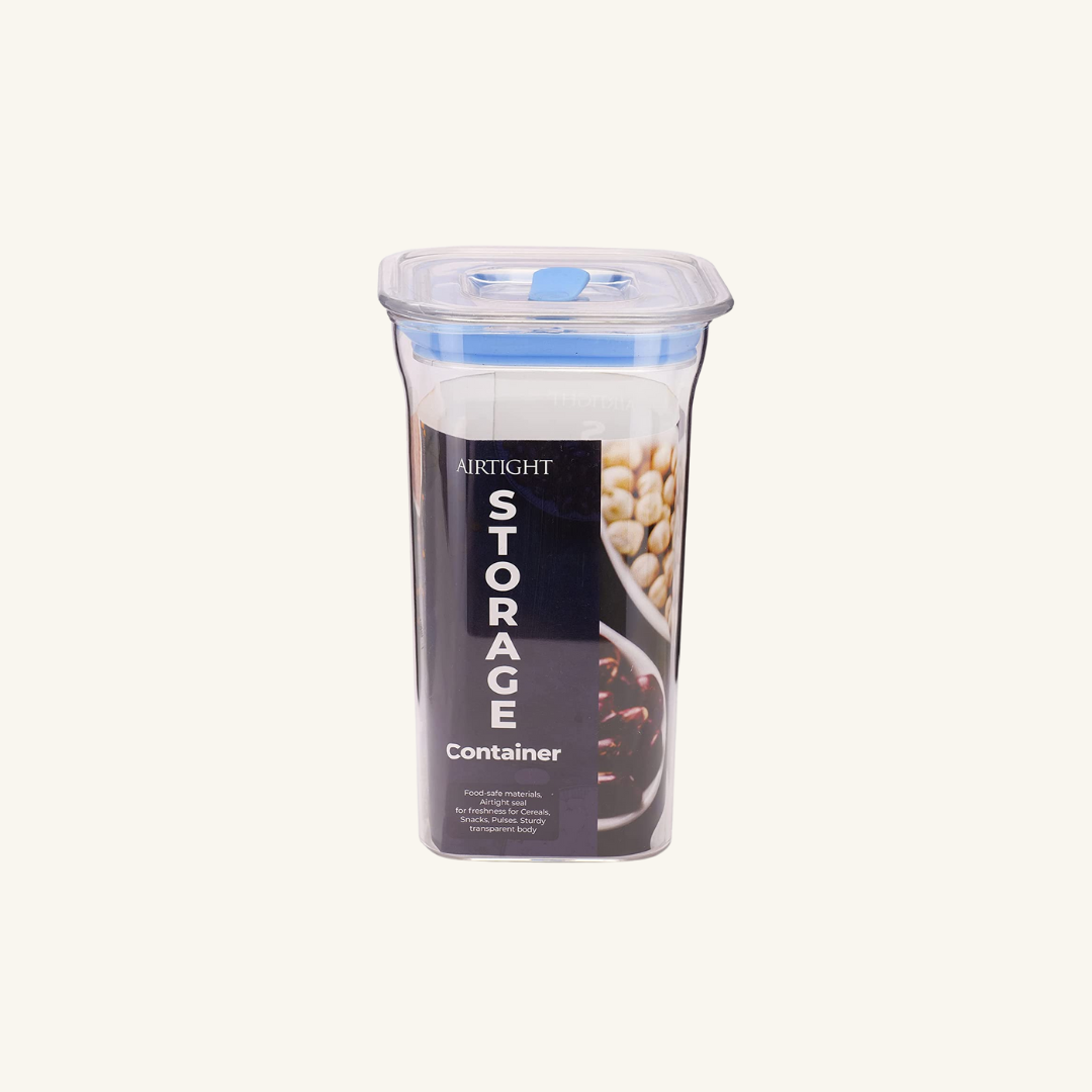 Fabio Airtight Transparent Plastic Storage Container Square Blue 1100ML