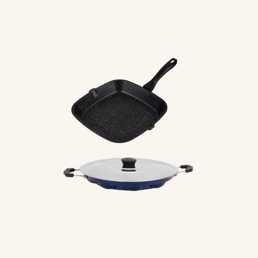Grill Pan & Blue Appam Combo