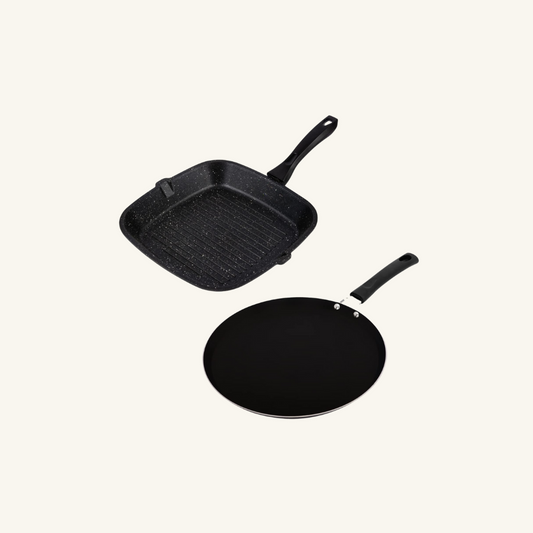 Grill Pan & Black Dosa Tawa Combo