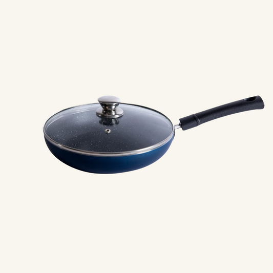 Non-Stick Blue Fry Pan with Glass lid 3mm