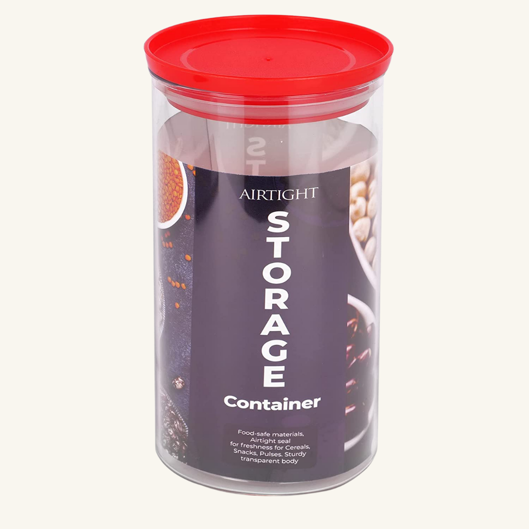 Xecellent Airtight Transparent Plastic Storage Container Red 1400ML