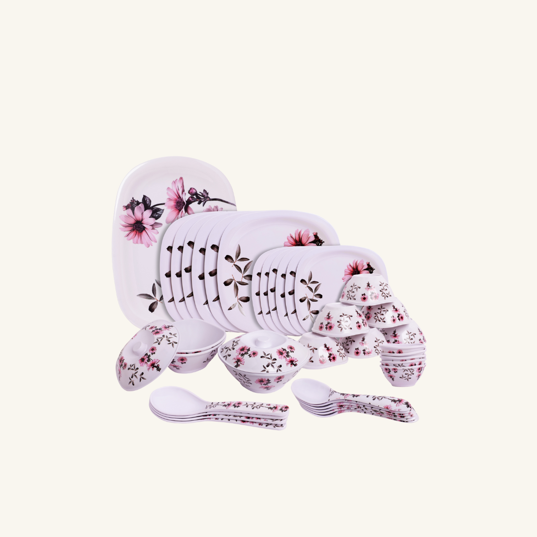 Tulips 41 Pieces Melamine Dinner Set