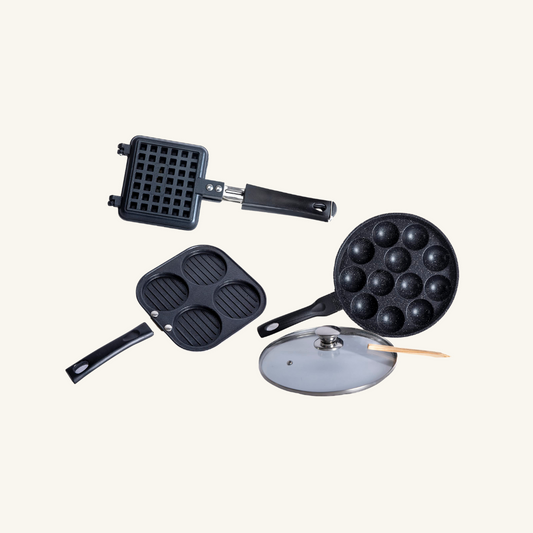 Non Stick Appam with glass lid Uttapam Grill Toaster Combo